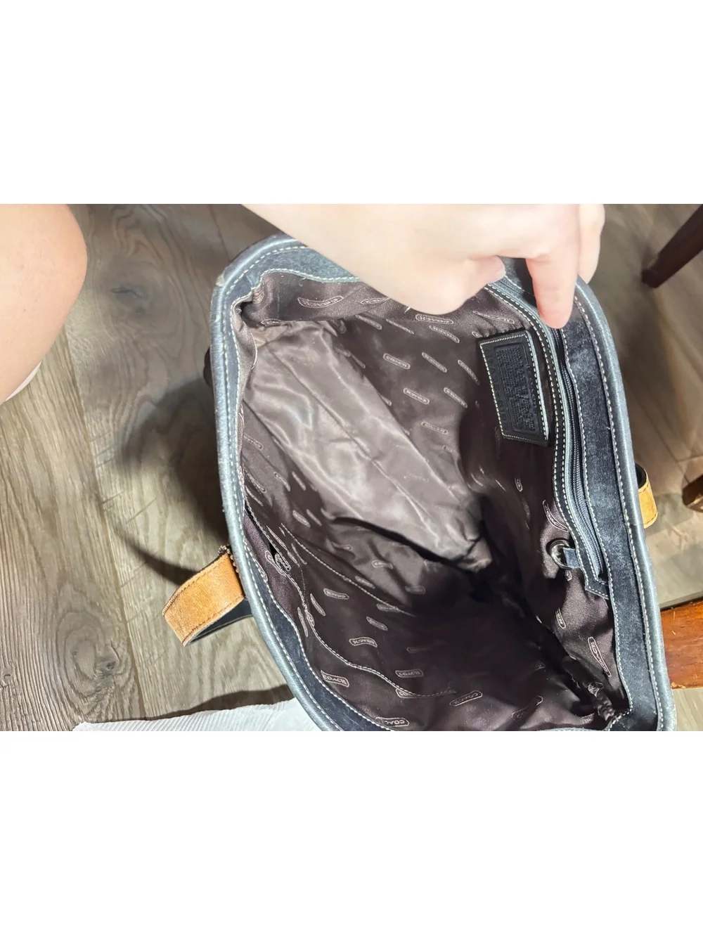 Vintage Coach Black Leather Tote Bag